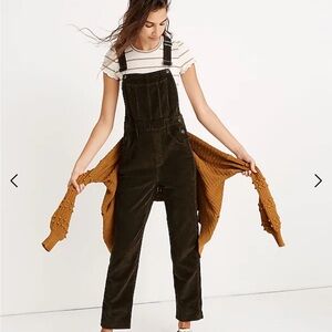 Madewell corduroy straight leg overalls